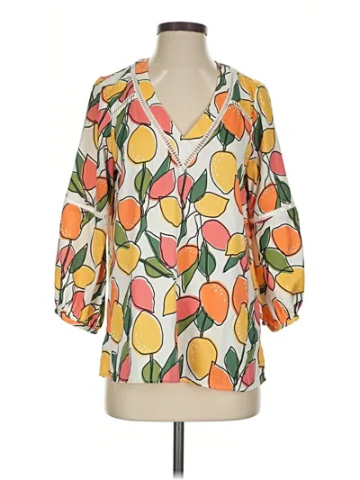 Pre-owned Crosby 3/4 Sleeve Blouse In Orange