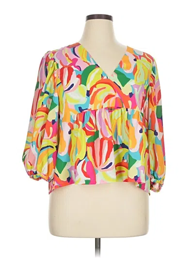 Pre-owned Crosby 3/4 Sleeve Blouse In Yellow