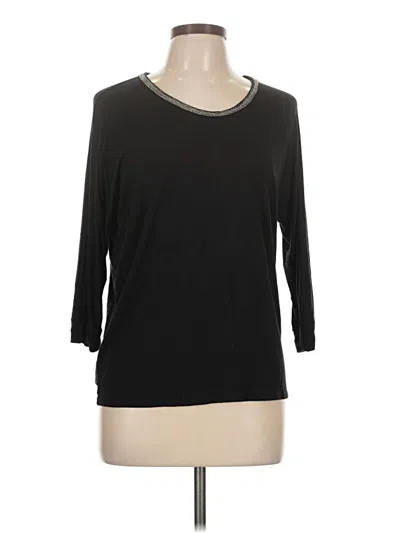 Pre-owned Crosby 3/4 Sleeve Top Black Scoop Neck Tops