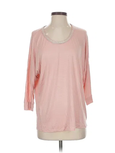 Pre-owned Crosby 3/4 Sleeve Top Pink Scoop Neck Tops