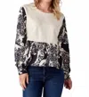 Crosby By Mollie Burch Asher Top In Black White Leopard In Multi