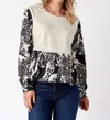 CROSBY BY MOLLIE BURCH ASHER TOP IN BW LEOPARD