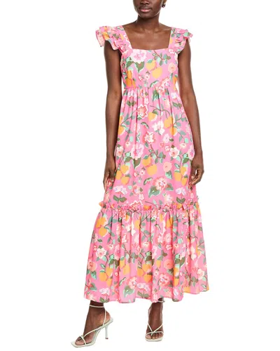 Crosby By Mollie Burch Byrdie Linen-blend Midi Dress In Multi