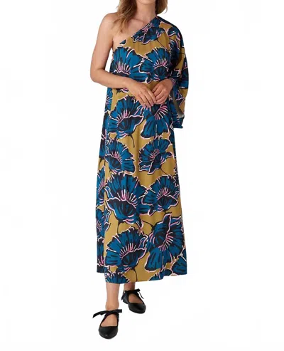 Crosby By Mollie Burch Clementine Maxi Dress In Marigold Floral Mustard Yellow/blue