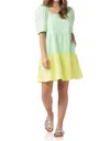 Crosby By Mollie Burch Connor Dress In Mint/lemon In Green