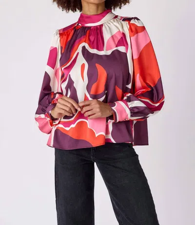 Crosby By Mollie Burch Cosette Long Sleeve Blouse In Autumn Joy In Multi