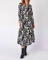 CROSBY BY MOLLIE BURCH DELPHIE DRESS IN BLACK WHITE LEOPARD