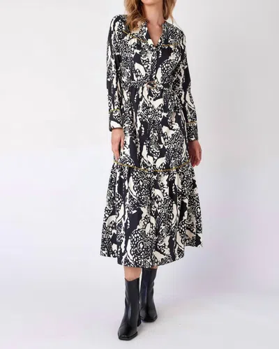 Crosby By Mollie Burch Delphie Dress In Black White Leopard In Multi