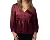 Crosby By Mollie Burch Eleanor Top In Wine In Pink