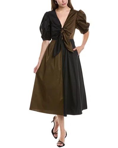 Crosby By Mollie Burch Emilie Linen-blend Midi Dress In Black