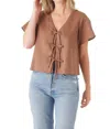 Crosby By Mollie Burch Fallon Top In Driftwood In White