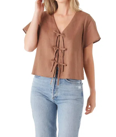 Crosby By Mollie Burch Fallon Top In Driftwood In White