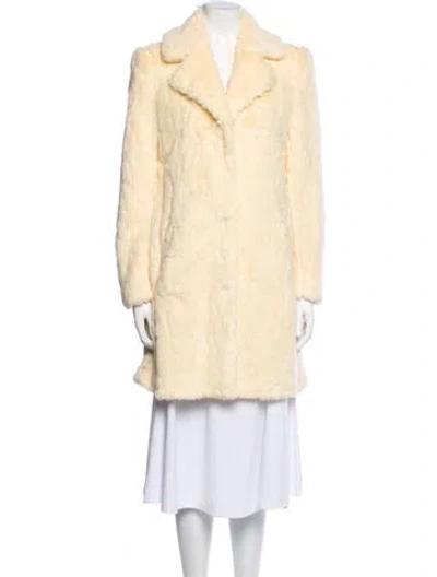 Pre-owned Crosby By Mollie Burch Faux Fur Coat In Neutral