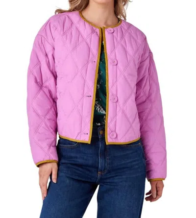 Crosby By Mollie Burch Felix Jacket In Black & White Leopard/pink In Multi