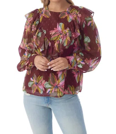 Crosby By Mollie Burch Flint Top In Gallery Floral In Red