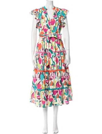 Pre-owned Crosby By Mollie Burch Floral Print Midi Length Dress In Multi