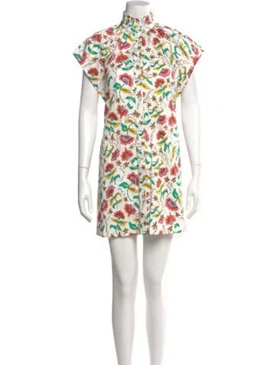Pre-owned Crosby By Mollie Burch Floral Print Mini Dress In White
