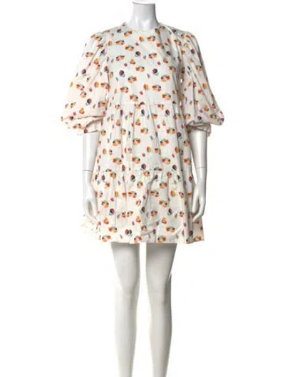 Pre-owned Crosby By Mollie Burch Floral Print Mini Dress In White