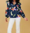 Crosby By Mollie Burch Grady Blouse In Blue Lily In Blue
