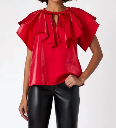 Crosby By Mollie Burch Harlan Hip-length Top In Razzle Red In Multi