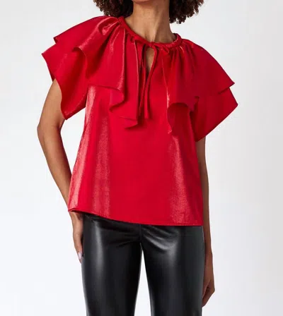 CROSBY BY MOLLIE BURCH HARLAN TOP IN RAZZLE RED