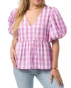 Crosby By Mollie Burch Jackie Top In Pink Gingham