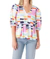Crosby By Mollie Burch Jacqueline Top In Chappy Stripe In Multi
