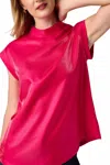 Crosby By Mollie Burch Leon Top In Pink Punch In Red
