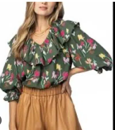 Crosby By Mollie Burch Long Sleeve Top In Covent Green