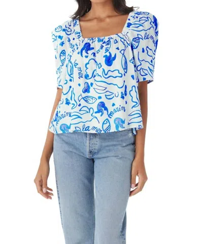 Crosby By Mollie Burch Loree Top In Marine In Blue