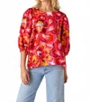 Crosby By Mollie Burch Lottie Bold Balloon Sleeves Top In Red In Red