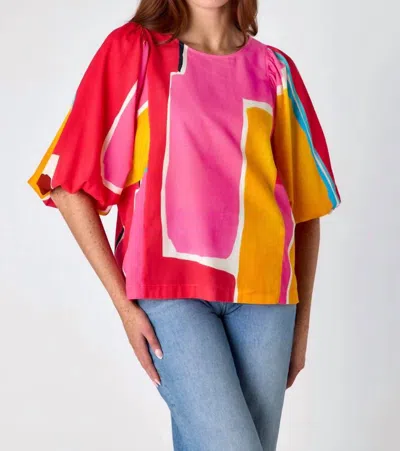 Crosby By Mollie Burch Lottie Top In Barragan In Red