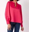 Crosby By Mollie Burch Lydia Top In Vivacious Pink In Multi