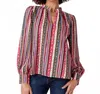 Crosby By Mollie Burch Lydie Top In Botanic Stripe In Multi