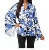 Crosby By Mollie Burch Mara Top In Indigo Blooms In Blue