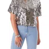 CROSBY BY MOLLIE BURCH MAXWELL SHORT SLEEVE TEE IN DISCO SEQUIN