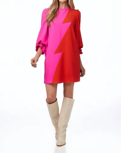 Crosby By Mollie Burch Meaghan Long Sleeve Dress In Pink/orange