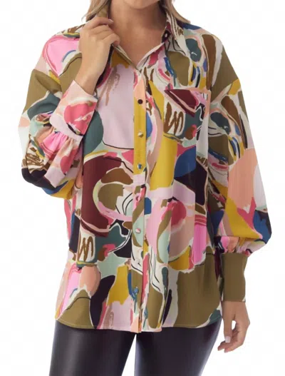 Crosby By Mollie Burch Mignonne Top In Abstract Expression In Multi