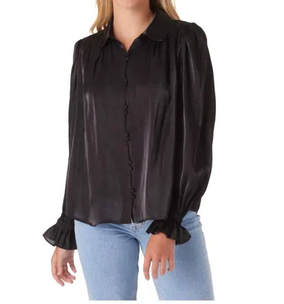 Crosby By Mollie Burch Nell Button-up Top In Black In Brown