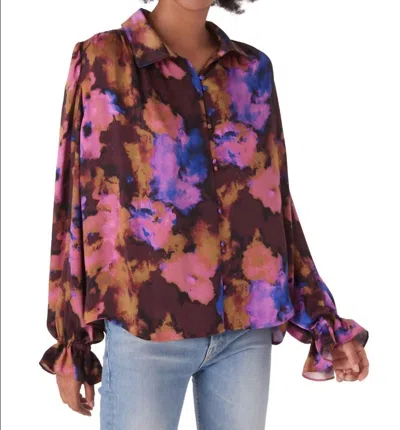 Crosby By Mollie Burch Nell Top In Blurred Floral Moody In Multi