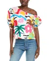 Crosby By Mollie Burch Palmer Linen-blend Top