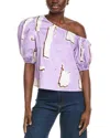 Crosby By Mollie Burch Palmer Linen-blend Top In Purple