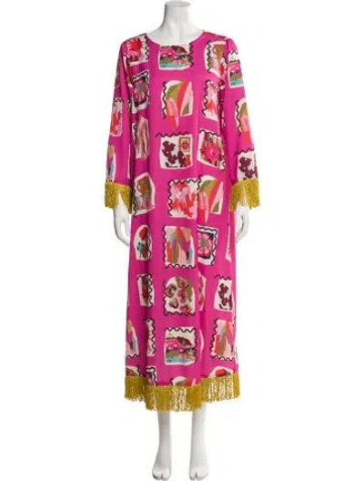 Pre-owned Crosby By Mollie Burch Printed Long Dress In Pink