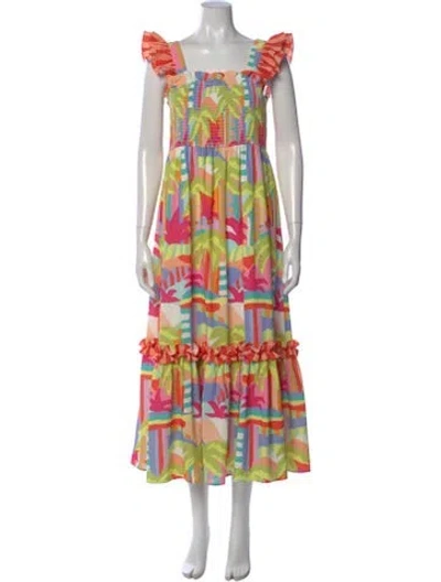 Pre-owned Crosby By Mollie Burch Printed Long Dress W/ Tags In Multi