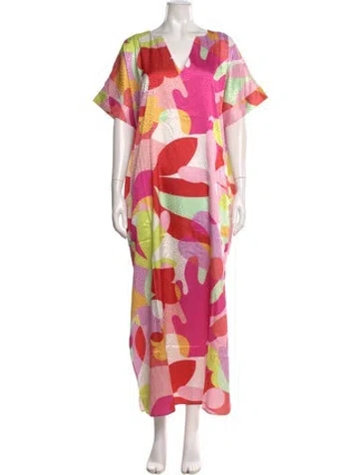 Pre-owned Crosby By Mollie Burch Printed Long Dress W/ Tags In Pink