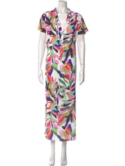 Pre-owned Crosby By Mollie Burch Printed Long Dress W/ Tags In Pink