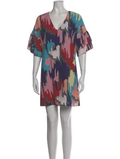 Pre-owned Crosby By Mollie Burch Printed Mini Dress In Multi
