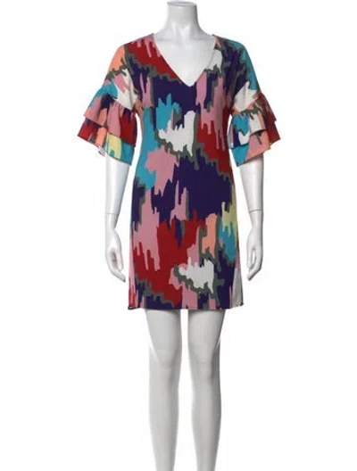 Pre-owned Crosby By Mollie Burch Printed Mini Dress In Purple