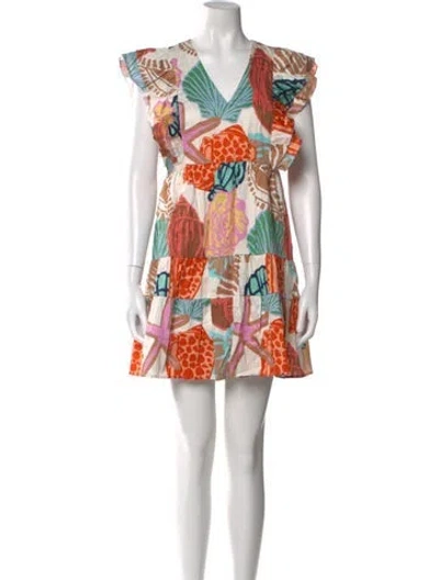 Pre-owned Crosby By Mollie Burch Printed Mini Dress W/ Tags In Orange