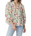 Crosby By Mollie Burch Rosie Top In Woodcut Floral In Multi